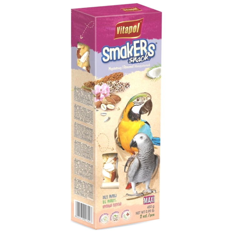 VitaPol- SMAKERS MAXI MANDLOVÝ PRO VELKÉ PAPOUŠKY 450 g  od ParrotPlanet.cz