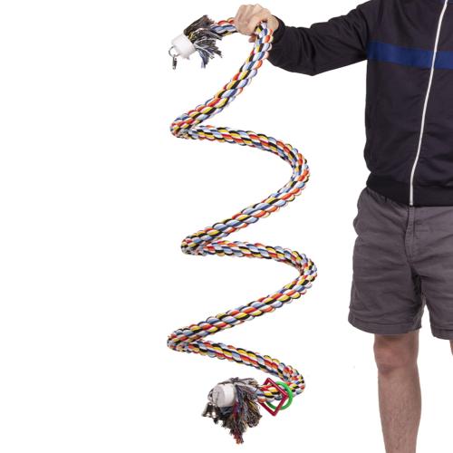 Bavlněná spirála XXL pro velké papoušky 3,5 metru průměr 4,5 cm od ParrotPlanet.cz