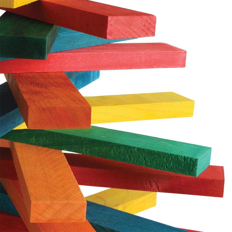 Duhová spirála Pharaona XL – dřevěná barevná hračka pro velké a střední papoušky od ParrotPlanet.cz