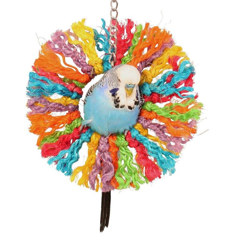 Rainbow Sisal – Houpací hračka pro malé a střední papoušky od ParrotPlanet.cz