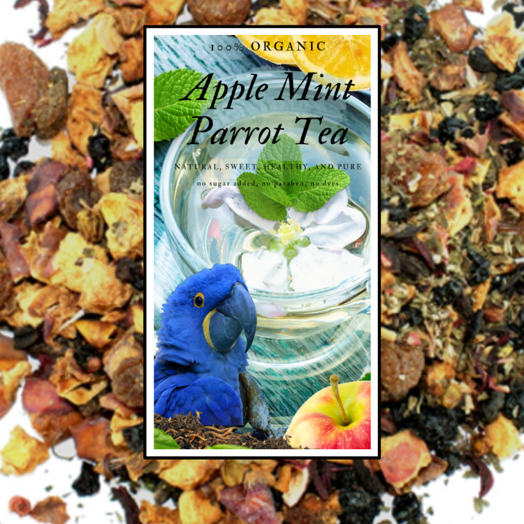 Apple Mint Parrot Tea | Organický čaj | Čaj pro papoušky | Jablečno-mátový 100 g od ParrotPlanet.cz