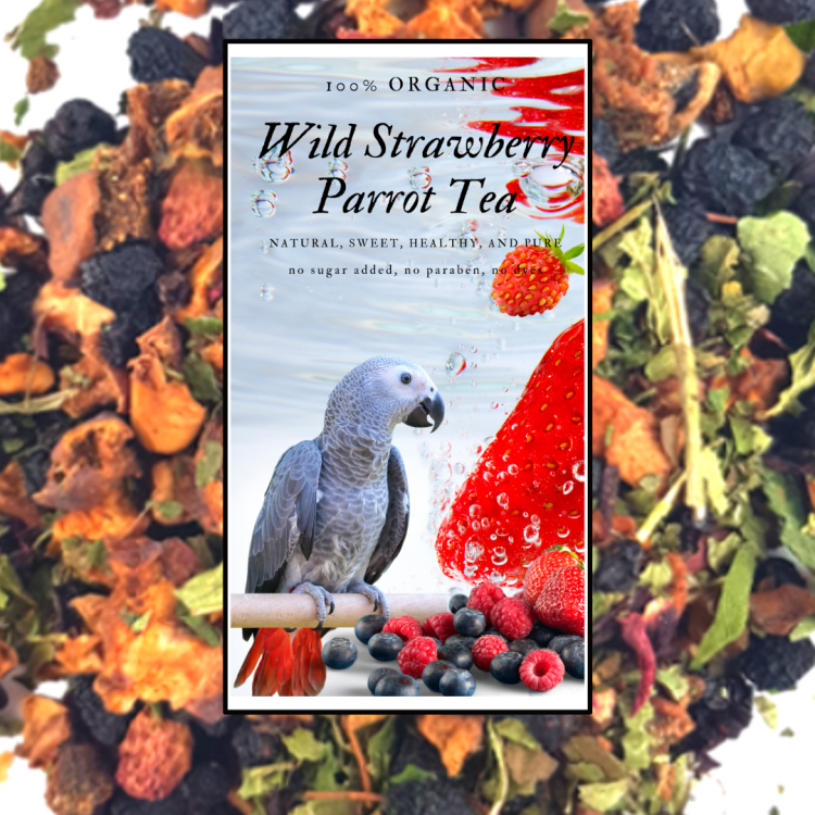 Wild Strawberry Parrot Tea – organický čaj pro papoušky s příchutí lesních jahod 100 g od ParrotPlanet.cz
