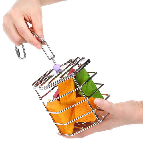 Klec na sladkosti – kovový koš velikosti L – hračka Krmítko | Miska pro přípravu kreativních jídel pro všechny papoušky od ParrotPlanet.cz