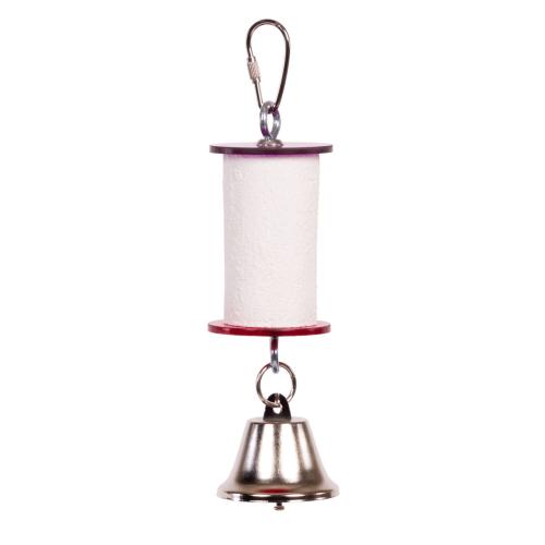 Závěsný pískovec se zvonkem L | Hračka zabraňující nadměrnému růstu zobáku | pro střední a velké papoušky od ParrotPlanet.cz