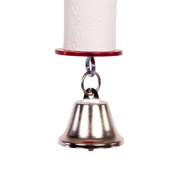 Závěsný pískovec se zvonkem L | Hračka zabraňující nadměrnému růstu zobáku | pro střední a velké papoušky od ParrotPlanet.cz