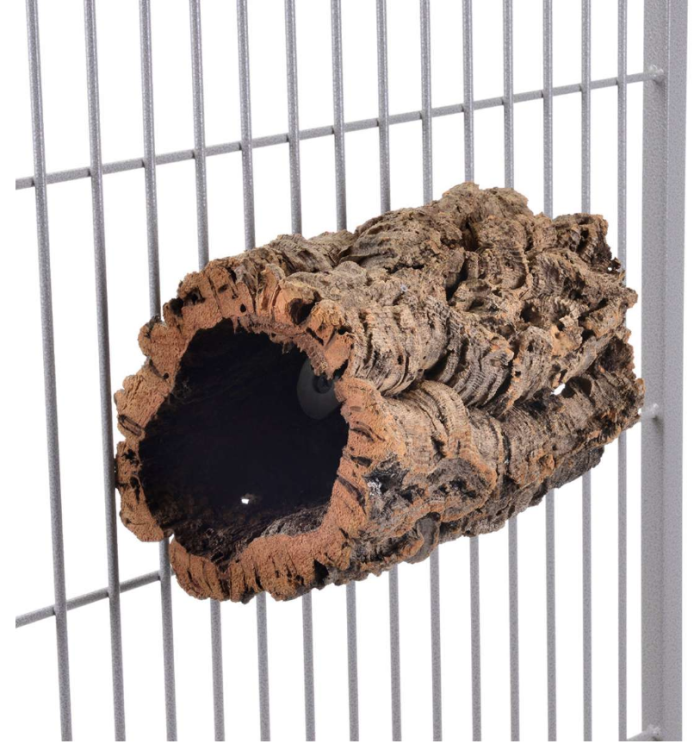 Přírodní bidélko nebo jeskyně z korkové kůry dubu, velikost MINI – pro malé papoušky od ParrotPlanet.cza