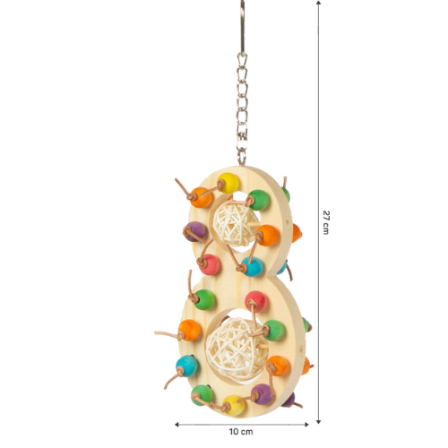 Šťastná osmička – hračka pro všechny papoušky 40 cm od ParrotPlanet.cz