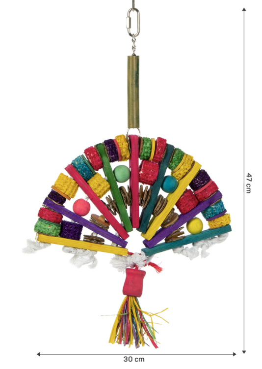 Bambusový vějíř XL – hračka pro střední a velké papoušky od ParrotPlanet.cz