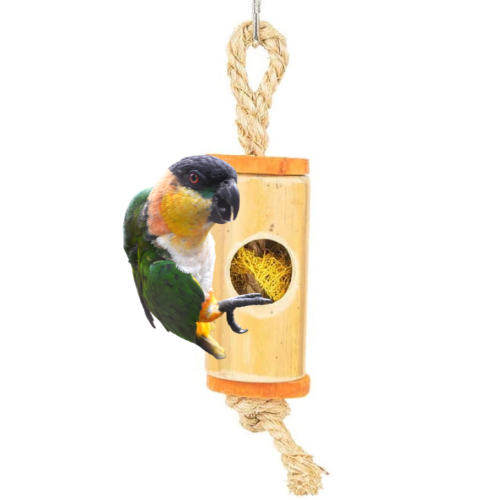Bambusová skrýš – hračka pro malé a střední papoušky od ParrotPlanet.cz