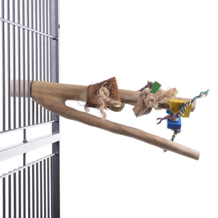 Tyč Java Větev s hračkami M/L – výjimečný kousek přírody pro velké a střední papoušky od ParrotPlanet.cz