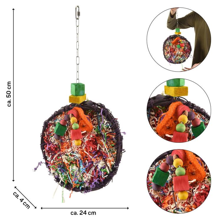 Dysk Radości | Wiklinowa Zabawka dla średnich i dużych papug od ParrotPlanet.pl