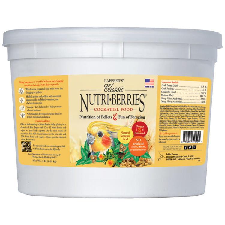 Lafeber Nutri-Berries Classic Cockatiel – výživné kuličky pro malé a střední papoušky, 1,81 kg od ParrotPlanet.cz