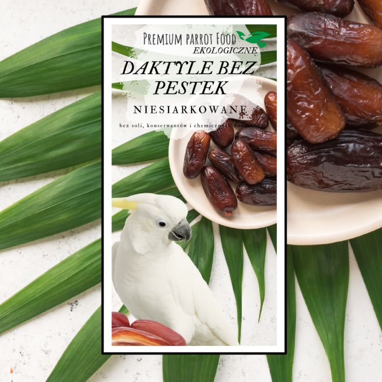 Premium Parrot Food – Ekologické datle pro všechny papoušky 100 g od ParrotPlanet.cz