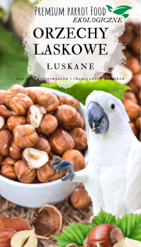 Premium Parrot Food - Ekologické ořechy Laskowe - pro všechny papoušky 100 g od ParrotPlanet.cz