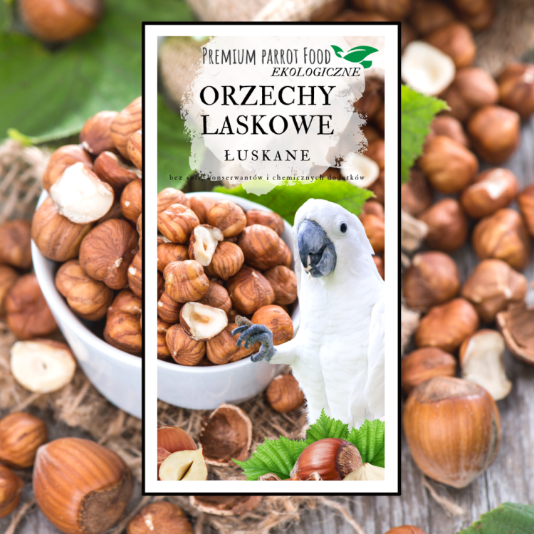 Premium Parrot Food - Ekologické ořechy Laskowe - pro všechny papoušky 100 g od ParrotPlanet.cz