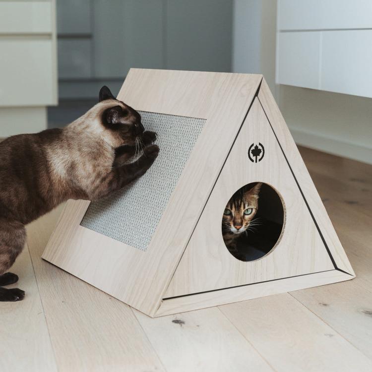 Triangle House | Úkryt, škrabadlo, jeskyně | Canadian Cat | Bílá od ParrotPlanet.cz