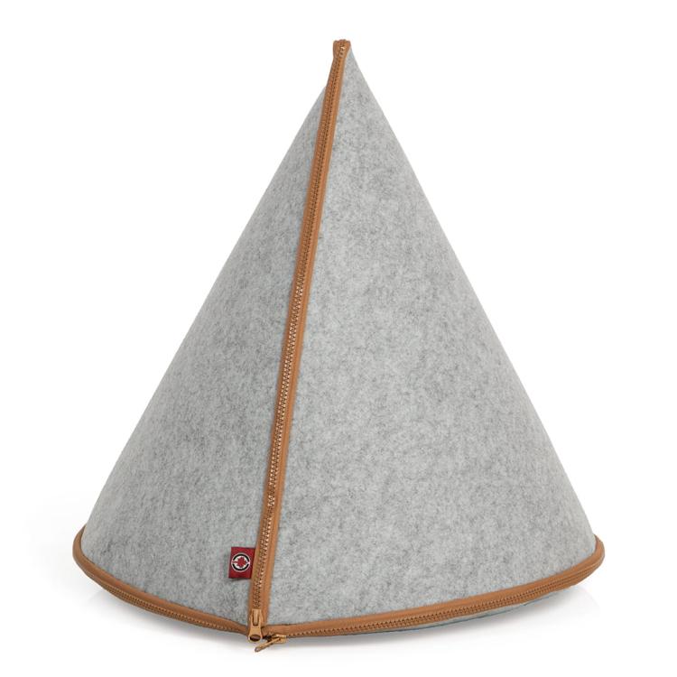 Cat Tipi | Plstěný úkryt, jeskyně s polštářem | Canadian Cat | Světle šedá od ParrotPlanet.cz