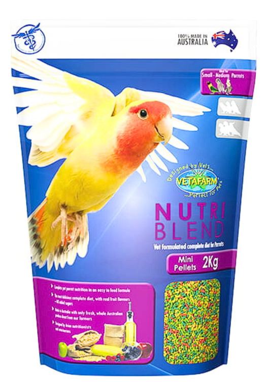 VETAFARM- NutriBlend MINI PELLETS - Celoroční granule pro malé papoušky 2 kg od ParrotPlanet.cz