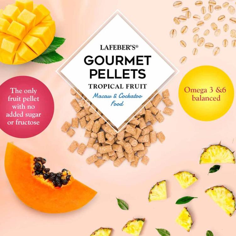 Lafeber Gourmet Pellets - Tropical Fruit - Macaw &amp; Cockatoo - Vyvážené krmivo: granule s ovocem pro papoušky ara a kakadu 1,81 kg od ParrotPlanet.cz