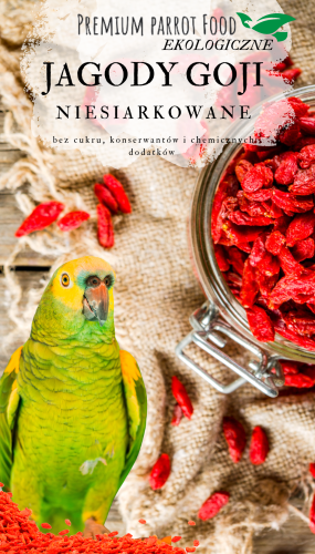 Ekologické bobule goji pro papoušky | Zdravá svačina | Ovoce plné vitamínů a chuti - 100 g od ParrotPlanet.cz