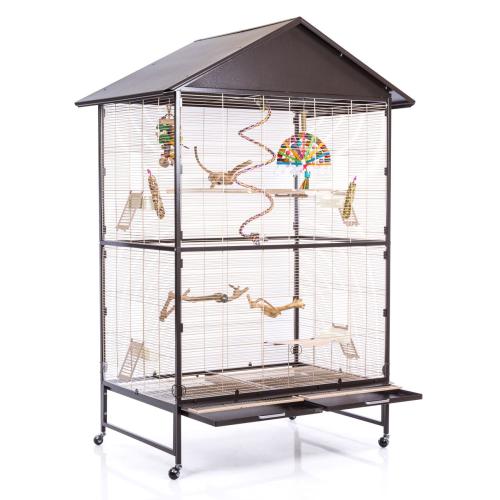 Klece pro papoušky Montana Villa Casa 120 hnědá / béžová od ParrotPlanet.cz