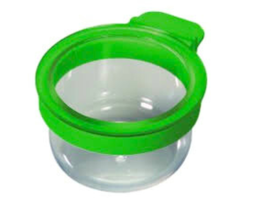 2GR | Miska na dezert | Krmítko | Miska pro papoušky a jiné exotické ptáky s bidýlkem | Žlutá | Zelená od ParrotPlanet.cz