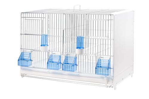 Klece pro papoušky 2GR | Světlá s modrými miskami | pro malé papoušky od ParrotPlanet.cz