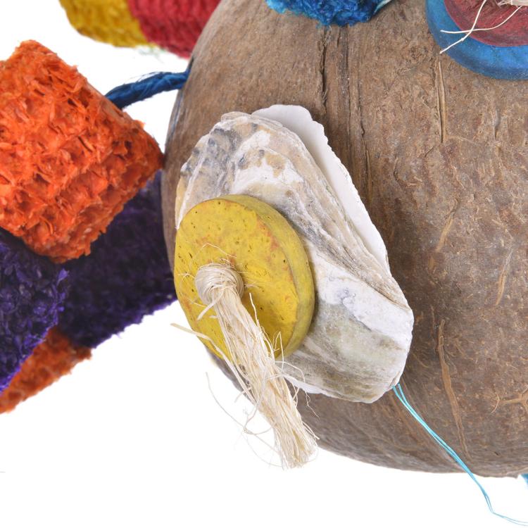 Kokos s mnoha překvapeními | Přírodní hračka ze dřeva a kukuřice | pro všechny papoušky od ParrotPlanet.cz