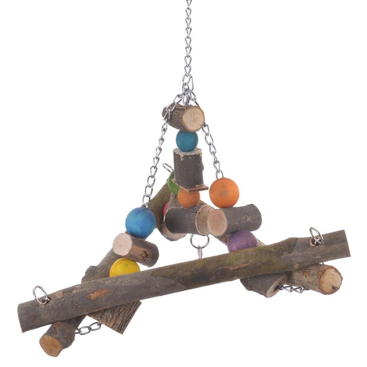 Dřevěná pyramida | Houpačka pro velké a střední papoušky od ParrotPlanet.cz