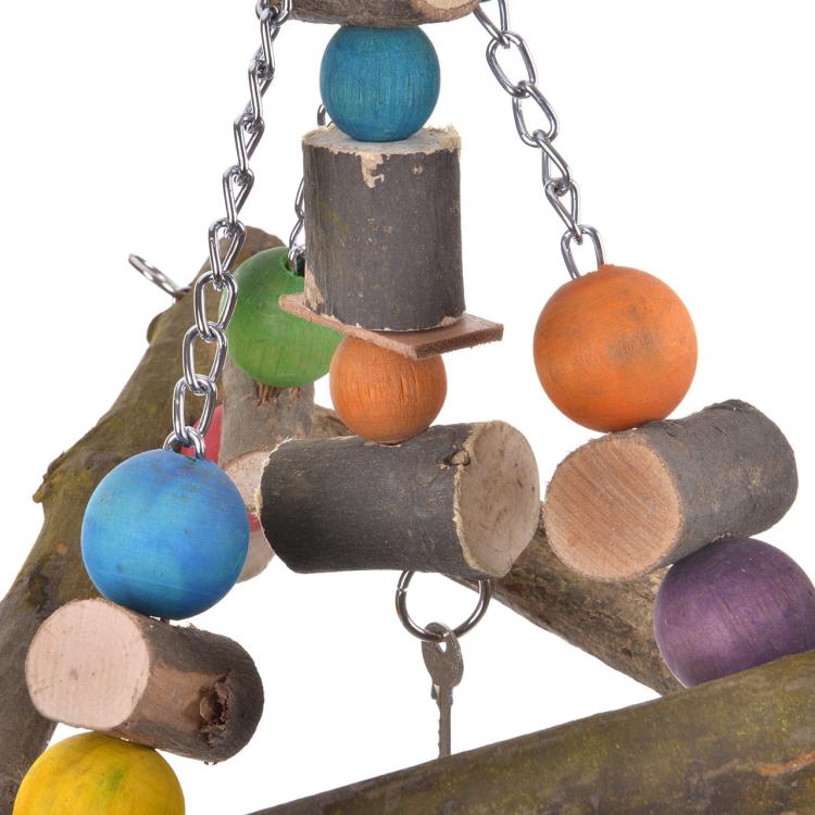 Dřevěná pyramida | Houpačka pro velké a střední papoušky od ParrotPlanet.cz