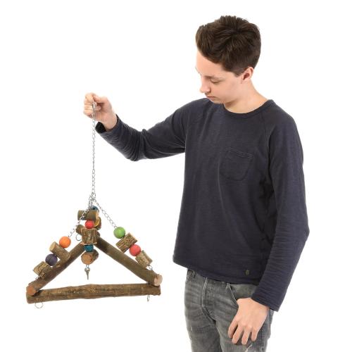 Dřevěná pyramida | Houpačka pro velké a střední papoušky od ParrotPlanet.cz