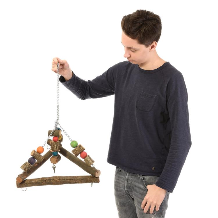 Dřevěná pyramida | Houpačka pro velké a střední papoušky od ParrotPlanet.cz