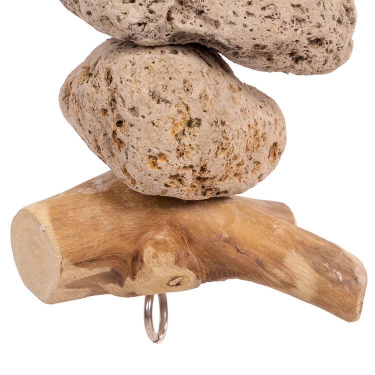 Java Lava Kebab Stone | Přírodní kebab s kameny Lava a dřevem Java L | Péče o zobák a drápky papoušků od ParrotPlanet.cz