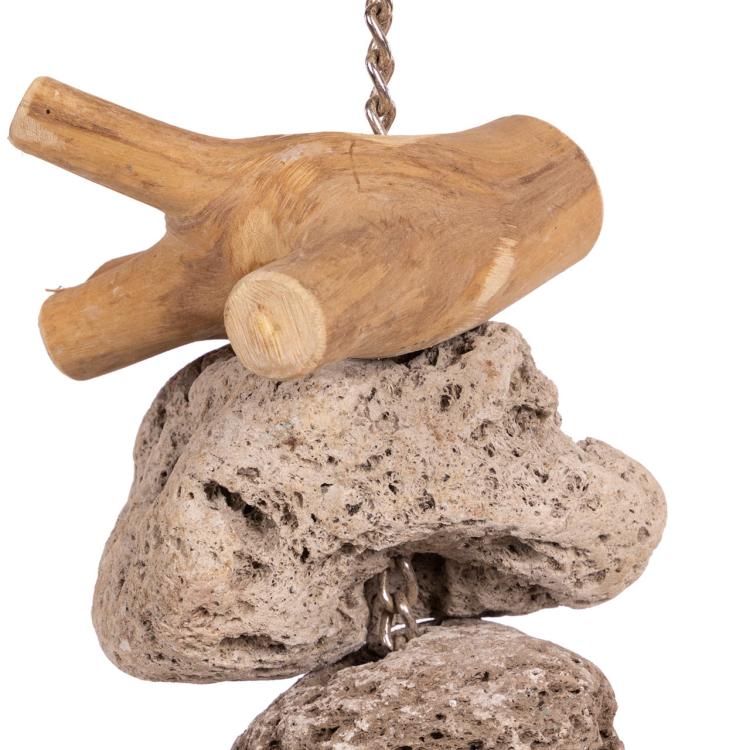 Java Lava Kebab Stone | Přírodní kebab s kameny Lava a dřevem Java L | Péče o zobák a drápky papoušků od ParrotPlanet.cz