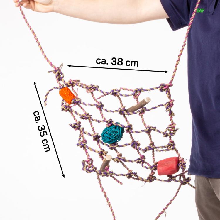 SÍŤ Java s atrakcemi | Hračka na lezení pro velké a malé papoušky, velikost L od ParrotPlanet.cz