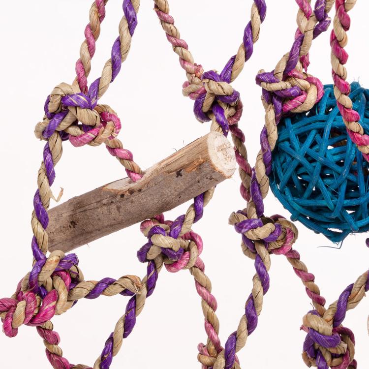 SÍŤ Java s atrakcemi | Hračka na lezení pro velké a malé papoušky, velikost L od ParrotPlanet.cz