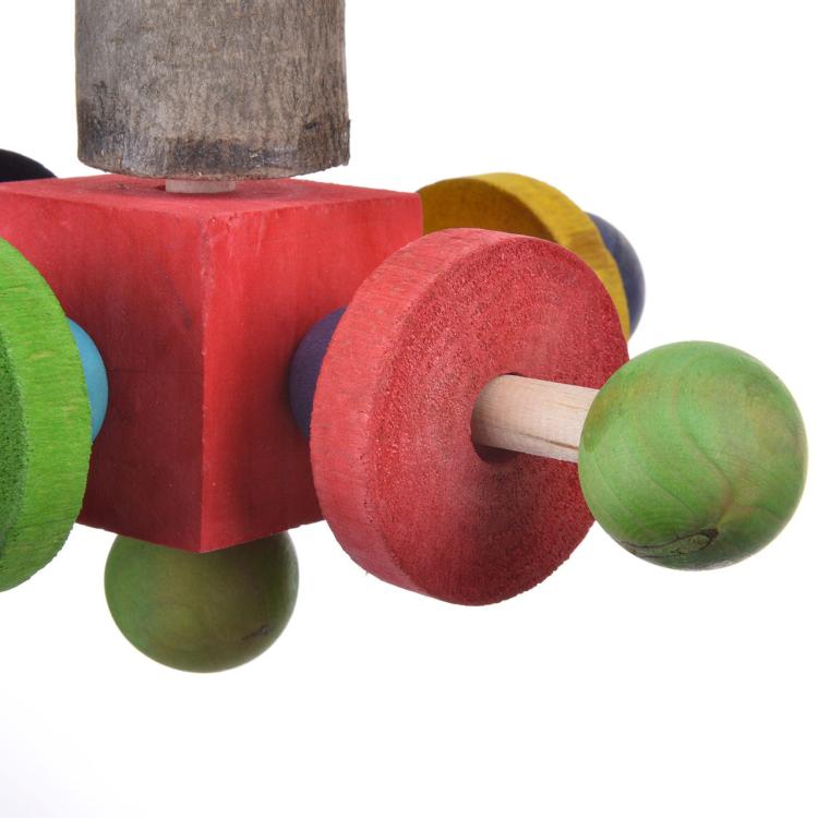 Dřevěná tyč s otočným blokem – odpočinek a zábava pro papoušky | 35 cm od ParrotPlanet.cz