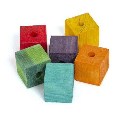 Barevné kostky | Hračka do ruky nebo součást DIY | sada 6 ks od ParrotPlanet.cz