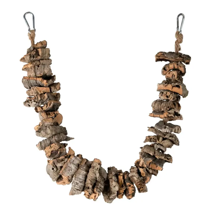 Přírodní houpačka | kousátko z kůry korkového dubu | Most pro malé, střední a velké papoušky XL | zátka pro papoušky od ParrotPlanet.cz