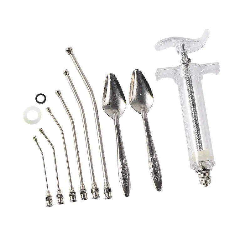 Kompletní SADA pro ruční krmení mláďat | Nerezová ocel: injekční stříkačka, sondy, lžíce | profilované | 50 ml od ParrotPlanet.cz