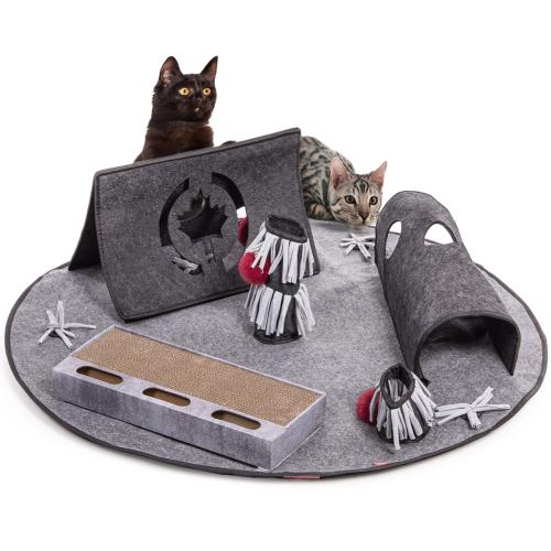 COSMO | Hřiště pro kočky se škrabadlem | Canadian Cat | 105 x 105 x 30 | šedá od ParrotPlanet.cz