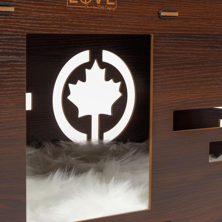 Kočičí dům | Petitot | Škrabadlo Lehátko Pelíšek pro KOČKU | Canadian Cat | 60 x 39 x 39 cm | tmavý ořech od ParrotPlanet.cz