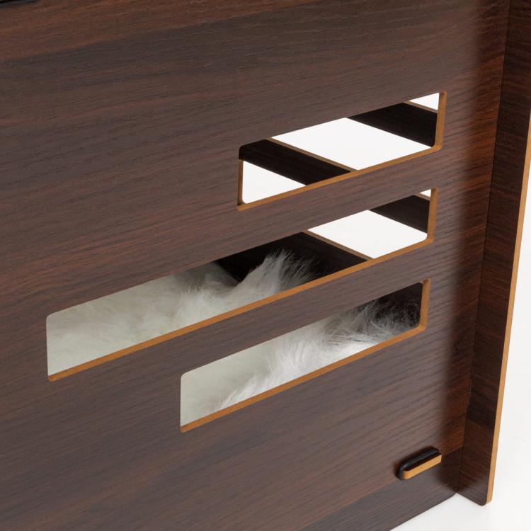 Kočičí dům | Petitot | Škrabadlo Lehátko Pelíšek pro KOČKU | Canadian Cat | 60 x 39 x 39 cm | tmavý ořech od ParrotPlanet.cz