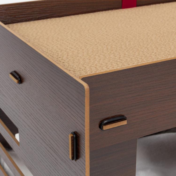 Kočičí dům | Petitot | Škrabadlo Lehátko Pelíšek pro KOČKU | Canadian Cat | 60 x 39 x 39 cm | tmavý ořech od ParrotPlanet.cz