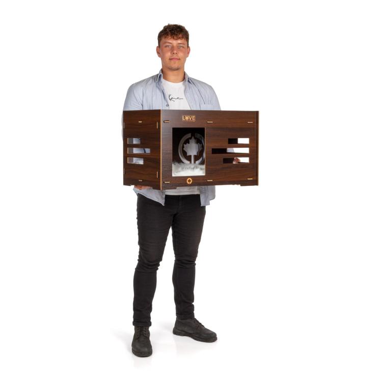 Kočičí dům | Petitot | Škrabadlo Lehátko Pelíšek pro KOČKU | Canadian Cat | 60 x 39 x 39 cm | tmavý ořech od ParrotPlanet.cz