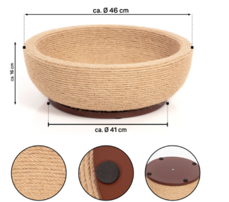 Kočičí miska | Canadian Cat | Sázalové lůžko pro kočky s funkcí škrabadla  | 45 x 45 x 16 cm od ParrotPlanet.cz