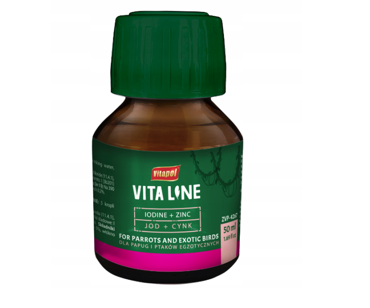 Vitapol VITALINE Zinek + Jód - pro papoušky a exotické ptáky 50 ml od ParrotPlanet.cz