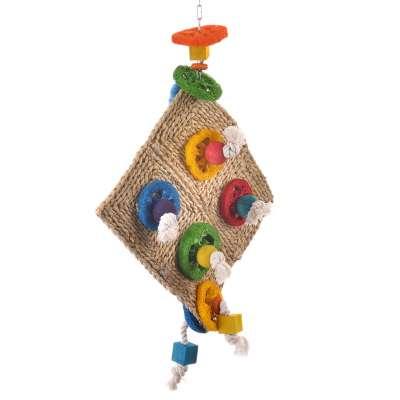 Svěží závan | Přírodní proutěná hračka s dřevěnými prvky | pro papoušky od ParrotPlanet.cz