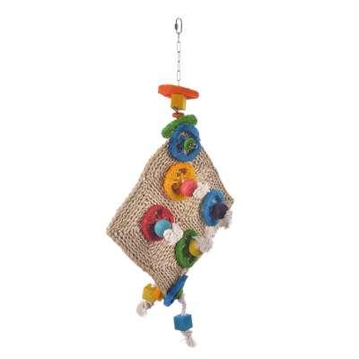 Svěží závan | Přírodní proutěná hračka s dřevěnými prvky | pro papoušky od ParrotPlanet.cz