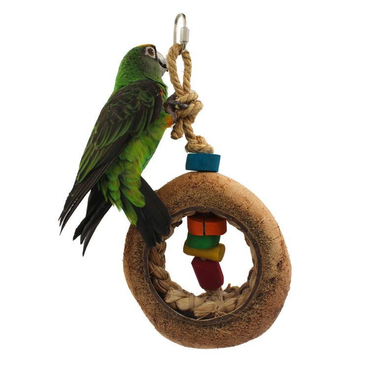 Kokosová elipsa   - Hračka pro střední a velké papoušky od ParrotPlanet.cz